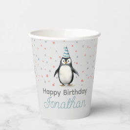 パーティーペンギン、水彩子供の誕生日 紙コップ