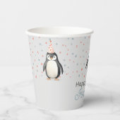 パーティーペンギン、水彩子供の誕生日 紙コップ (正面)