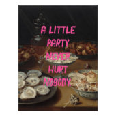 パーティーポップ・アートのアートスチル絵を描ライフ引用文ピンク ポスター (正面)