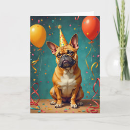 パーティーポーチ誕生日カーおもしろいドフランスの- Bulldog シーズンカード