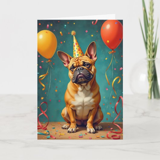 パーティーポーチ誕生日カーおもしろいドフランスの- Bulldog シーズンカード (正面)