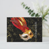 パーティーマスカレード後の黒い赤い金ゴールド 招待状 (スタンド正面)