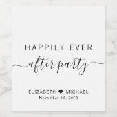 パーティーミニマル結婚式の披露宴の後ずっと幸せに ワインラベル (シングルラベル)