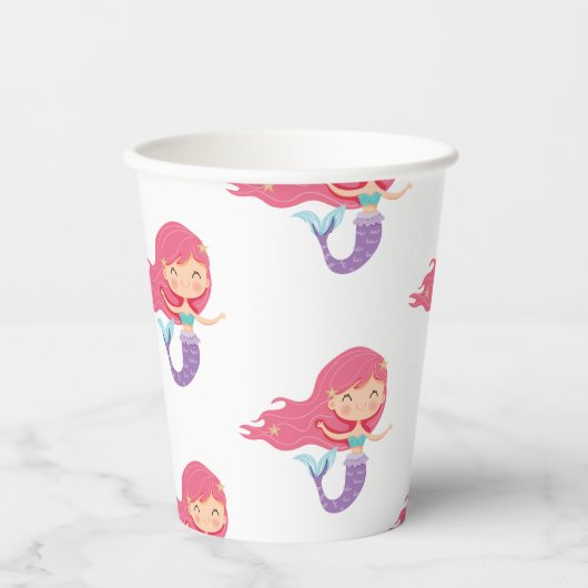 パーティーメルメイズ誕生日パープル紙カップ 紙コップ (正面)