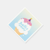 パーティーモダンかわいいレトロなアイスクリームコーンブルー スタンダードカクテルナプキン (角)