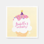 パーティーモダンかわいいレトロなアイスクリームコーン スタンダードカクテルナプキン (正面)