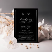 パーティーモダンの後ずっと楽しくモノグラム結婚 招待状