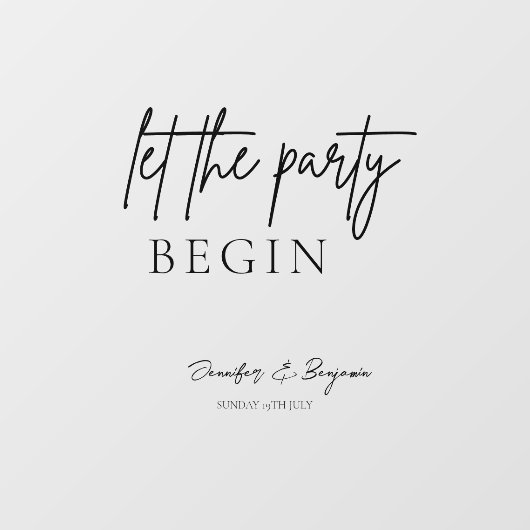 パーティーモダンの歓迎の印結婚象を始める ウィンドウサイン (シート)