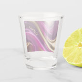 パーティーモダングラス – 紫ピンクと金ゴールド- ショットグラス (裏面)