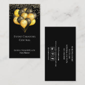 パーティーモダンプランナー金ゴールドブラックバルーン黒 名刺 (正面/裏面)