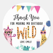 パーティーモダン動物子供の誕生日パーティーのシール ラウンドシール (正面)