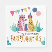 パーティーモダン動物子供の誕生日パーティー スタンダードランチョンナプキン (正面)