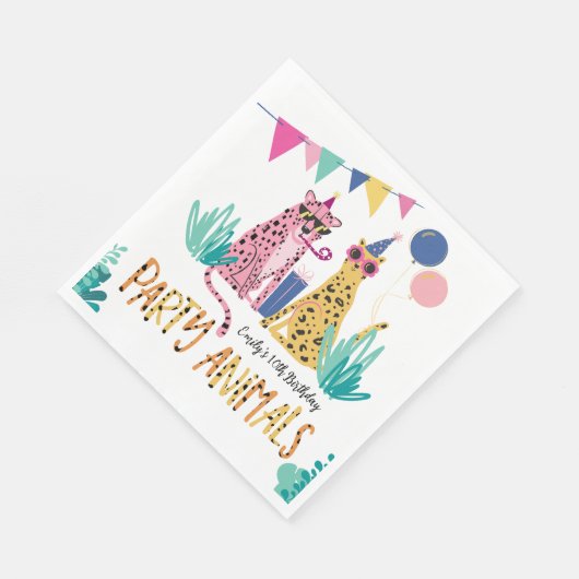 パーティーモダン動物子供の誕生日パーティー スタンダードランチョンナプキン (角)