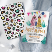 パーティーモダン動物子供の誕生日パーティー 招待状