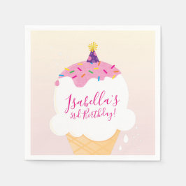 パーティーモダン可愛いレトロなアイスクリームコーン スタンダードカクテルナプキン