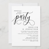 パーティーモダン結婚の後ずっと幸せに走ること 招待状 (正面)