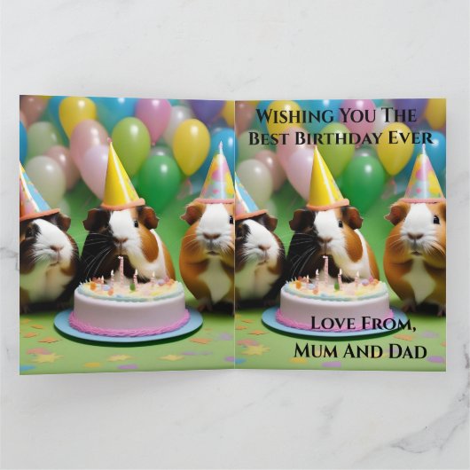 パーティーモルモットの誕生日パーティー,誕生日 カード (内部)