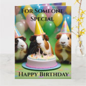 パーティーモルモットの誕生日パーティー,誕生日 カード (黄色い花)