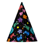 パーティーモンスターパターンカラフルなモンスターの子供のパーティー パーティーハット (裏面)