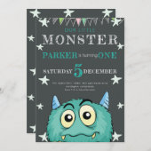 パーティーモンスター子供の誕生日 招待状 (正面/裏面)