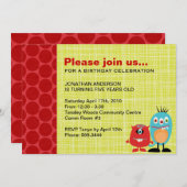 パーティーモンスター |少年の誕生日パーティーの招待 招待状 (正面/裏面)