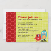 パーティーモンスター |少年の誕生日パーティーの招待 招待状 (正面)