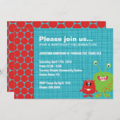 パーティーモンスター|少年誕生日パーティーの招待 招待状 (正面/裏面)