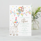 パーティーヤギ第8誕生日招待状 子供へ 招待状 (スタンド正面)