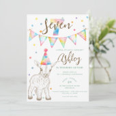 パーティーヤギ7誕生日招待状 子供へ 招待状 (スタンド正面)