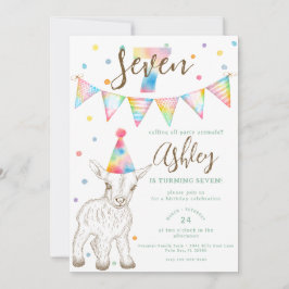 パーティーヤギ7誕生日招待状 子供へ 招待状