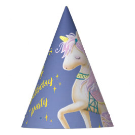 パーティーユニコーンで最初の誕生日のための帽子。 パーティーハット