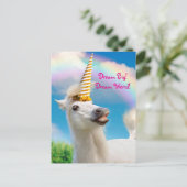 パーティーユニコーン馬と虹 インビテーションポストカード (スタンド正面)