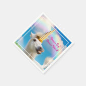 パーティーユニコーン馬と虹 スタンダードカクテルナプキン (角)