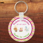 パーティーライオンとヒツジの風船誕生日感謝してい キーホルダー (正面)