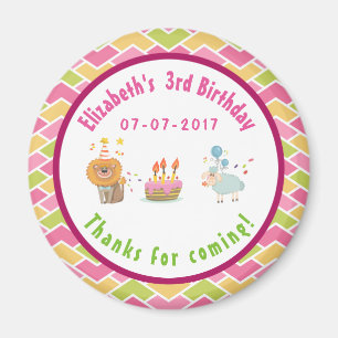 パーティーライオンとヒツジの風船誕生日感謝してい マグネット