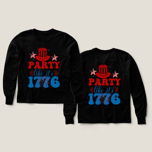 パーティーライザーズ1776星とストライプ赤白青 (デザイン 正面&背面)