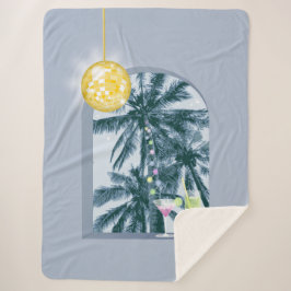 パーティーライツカクテルディスコボールパームズオンブルー シェルパブランケット