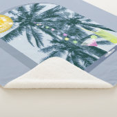 パーティーライツカクテルディスコボールパームズオンブルー シェルパブランケット (3/4)