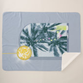 パーティーライツカクテルディスコボールパームズオンブルー シェルパブランケット (正面(横))