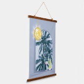 パーティーライツカクテルディスコボールパームズオンブルー 吊り下げ型タペストリー (傾斜あり)