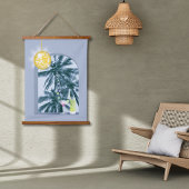 パーティーライツカクテルディスコボールパームズオンブルー 吊り下げ型タペストリー