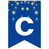 パーティーライトおめでとう青 バンティングフラッグ (第1の旗)