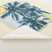 パーティーライトカクテルディスコボールパームオンイエロー シェルパブランケット (3/4)