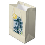 パーティーライトカクテルディスコボールパームオンイエロー ミディアムペーパーバッグ (正面アングル)