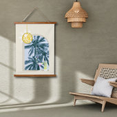 パーティーライトカクテルディスコボールパームオンイエロー 吊り下げ型タペストリー