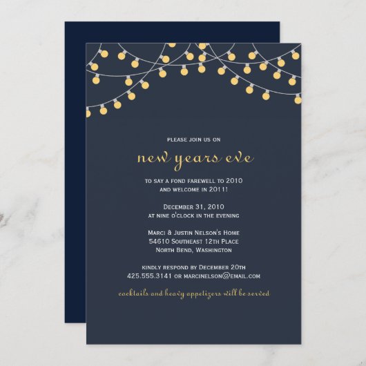 パーティーライトパーティの招待状 招待状 (正面/裏面)