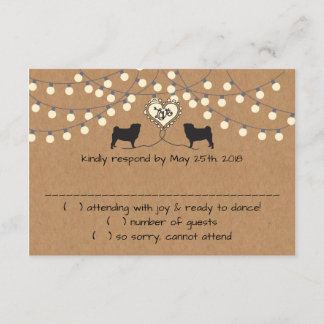 パーティーライト応答カード付きPUGS 招待状