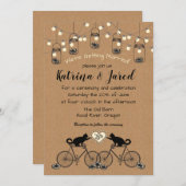 パーティーライト、猫、バイクおよびデイジーの招待状 招待状 (正面/裏面)