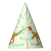 パーティーラプターおもしろいベクカラフルラプター恐竜 パーティーハット (裏面)