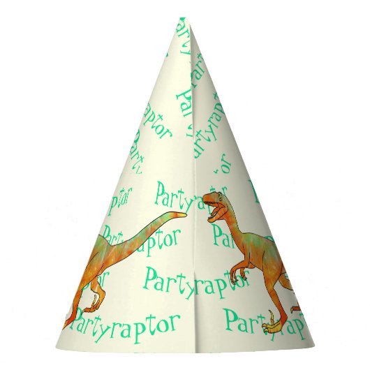 パーティーラプターおもしろいベクカラフルラプター恐竜 パーティーハット (裏面)